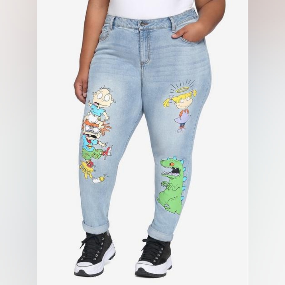 NICKELODEON Rugrats Themed Mom Jeans from HOT TOPIC SIZE 26